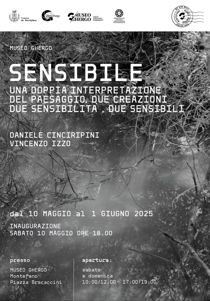 Locandina di "Sensibile" Mostra fotografico sul paesaggio a cura di Vincenzo Izzo e Daniele Cincipini